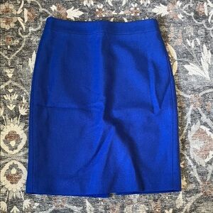 J. Crew Vibrant Blue Wool Pencil Skirt